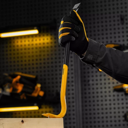 Лом-гвоздодер, Denzel 450 мм, шестигранный 16 мм, окрашенный, сталь 65, 25202 купить в Магнитогорске