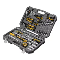 Набор инструментов Denzel 15801, 1/2", 1/4", CrV, S2, пластиковый кейс, 64 предмета