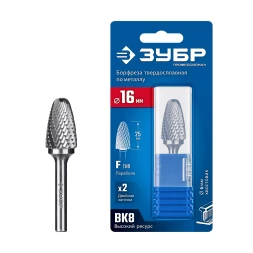Зубр Твердосплавная борфреза F - парабола с закругленным углом, 16 х 25 мм, радиус 4.0 мм (28805-16-25)