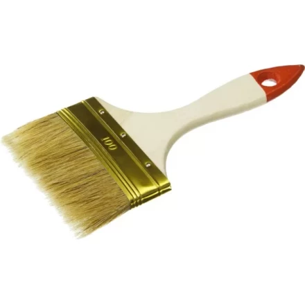 Кисть плоская ЗУБР &quot;УНИВЕРСАЛ-ОПТИМА&quot;, светлая щетина, деревянная ручка, 100мм 01099-100_z01 купить в Магнитогорске
