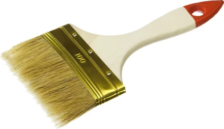 Кисть плоская ЗУБР &quot;УНИВЕРСАЛ-ОПТИМА&quot;, светлая щетина, деревянная ручка, 100мм 01099-100_z01 купить в Магнитогорске