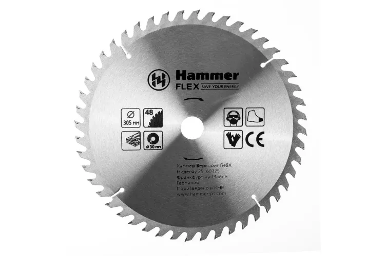 Диск пильный твердосплавный HAMMER Ф305х30мм 48зуб. купить в Магнитогорске