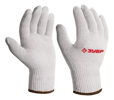ЗУБР ОПТИМА, L-XL, х/б перчатки без покрытия, 10 класс (11445-XL)