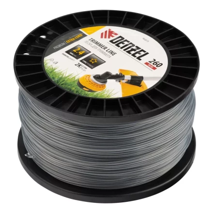 Леска для триммера двухкомпонентная звезда, 2,4мм х 260м, на DIN катушке EXTRA CORD// Denzel 96813 купить в Магнитогорске