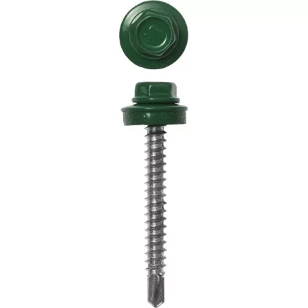 Саморезы ЗУБР &quot;ПРОФЕССИОНАЛ&quot; окраш., RAL 6002 зелен. лист, для крепл. кров. матер. к дерев. обреш., 4.8x35мм, 380шт 4-300315-48-035-6002 купить в Магнитогорске