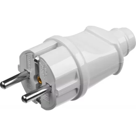 Вилка MAXElectro электрическая, 16А/220В, с заземлением, белая, STAYER 55160-W купить в Магнитогорске