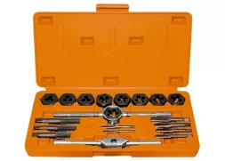 Набор метчиков и плашек М3 - М12 плашко-метчикодержатель 20 предметов в пластиковом боксе SPARTA 773105