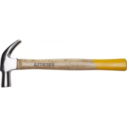 Молоток-гвоздодер STAYER &quot;STANDARD&quot; TopStrike кованый, с деревянной ручкой, 450г 20232_z01 купить в Магнитогорске