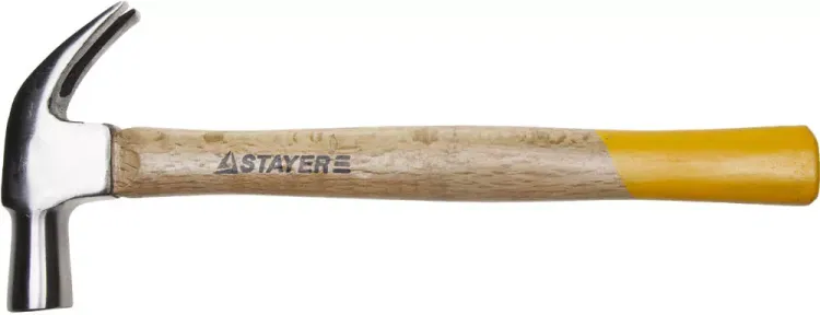 Молоток-гвоздодер STAYER "STANDARD" TopStrike кованый, с деревянной ручкой, 450г 20232_z01 купить в Магнитогорске
