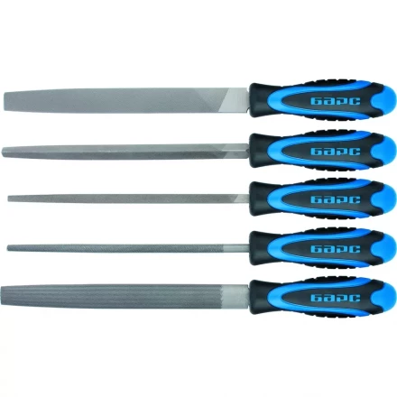 Набор напильников 200 мм 5 шт двухкомпонентная рукоятка БАРС 15854 купить в Магнитогорске