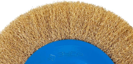 ЗУБР &quot;ПРОФЕССИОНАЛ&quot;. Щетка дисковая для точильно-шлифовального станка, витая стальная латунирован проволока 0,3мм, 200х32мм 35186-200_z01 купить в Магнитогорске