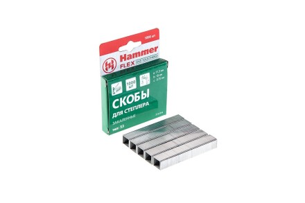 Скобы для степлера HAMMER 215-014  10мм, тип 53, 1000 шт. купить в Магнитогорске