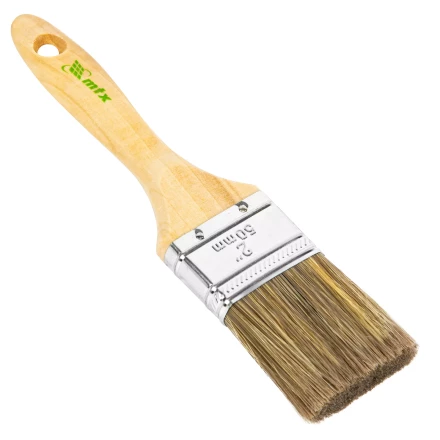 Кисть плоская &quot;Евро&quot; 2&quot;, смешанная щетина, деревянная ручка MTX 83079 купить в Магнитогорске