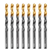 Сверло по металлу, 8 мм, HSS-Tin, Golden Tip, 8 шт. Denzel 717219