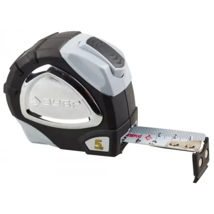 Рулетка ЗУБР &quot;ЭКСПЕРТ&quot; &quot;ПРЕМИУМ&quot;, двухкомпонентный корпус, автостоп, полотно с нейлоновым напылением, 5 м / 25 мм 34050-05-25_z01 купить в Магнитогорске