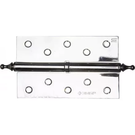 Петля дверная разъемная ЗУБР &quot;ЭКСПЕРТ&quot;, 1 подшипник, цвет хром (CP), правая, с крепежом, 125х75х2,5мм, 2 шт 37605-125-2R купить в Магнитогорске