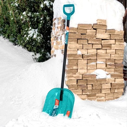 Лопата для уборки снега поликарбонат Palisad 61691, 340х385х1340 мм, алюминиевый черенок, LUXE купить в Магнитогорске