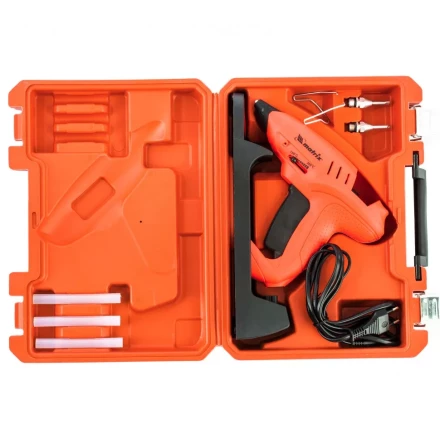 Клеевой пистолет 11 мм подставка кейс 20 160 Вт 16 г/мин регулятор 150-200° Matrix 93015 купить в Магнитогорске