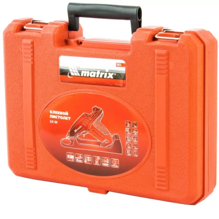 Клеевой пистолет 11 мм подставка кейс 20 160 Вт 16 г/мин регулятор 150-200° Matrix 93015 купить в Магнитогорске