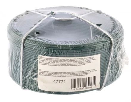 Проволока с ПВХ покрытием зеленая 1,2 мм длина 50 м Сибртех 47771 купить в Магнитогорске