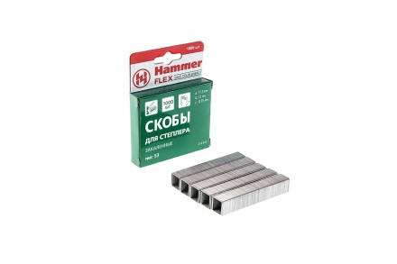 Скобы для степлера HAMMER 215-015  12мм, тип 53, 1000 шт. купить в Магнитогорске