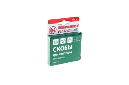 Скобы для степлера HAMMER 215-015  12мм, тип 53, 1000 шт. купить в Магнитогорске
