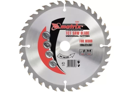 Пильный диск по дереву, 230 х 32мм, 48 зубьев + кольцо 30/32 MATRIX  Professional 73233 купить в Магнитогорске