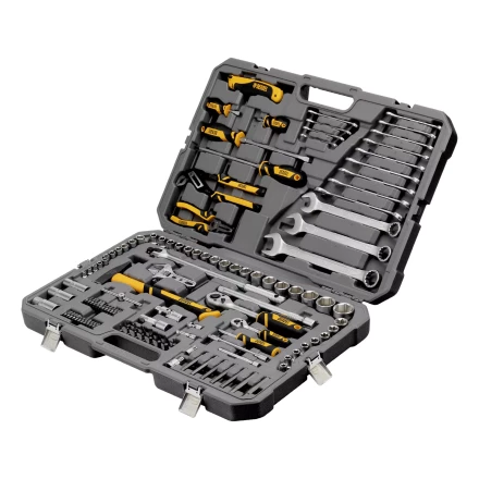 Набор инструментов Denzel 15804, 1/2&quot;, 1/4&quot;, CrV, S2, пластиковый кейс, 122 предмета купить в Магнитогорске