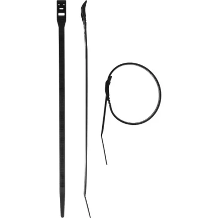 Кабельные стяжки черные КОБРА, с плоским замком, 7.6 х 370 мм, 10 шт, нейлоновые, ЗУБР 30935-76-370 купить в Магнитогорске