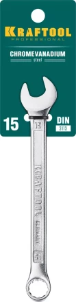 Ключи комбинированные KRAFTOOL, Cr-V, DIN 3113 27079-15 купить в Магнитогорске