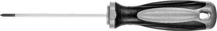 Отвертка MIRAX 25096-0-10, закаленный стержень, двухкомпонентная рукоятка, PH0x100мм 25096-0-10 купить в Магнитогорске