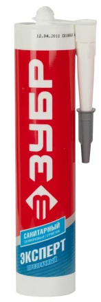 Герметик силиконовый ЗУБР &quot;ЭКСПЕРТ&quot; прозрачный, санитарный, для помещений с повышенной влажностью, 280мл 41235-2 купить в Магнитогорске