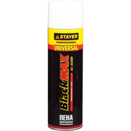 Пена &quot;BlackMAX&quot; монтажная, адаптерная, всесезонная, 500мл, STAYER 41130 купить в Магнитогорске