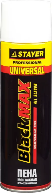 Пена "BlackMAX" монтажная, адаптерная, всесезонная, 500мл, STAYER 41130 купить в Магнитогорске