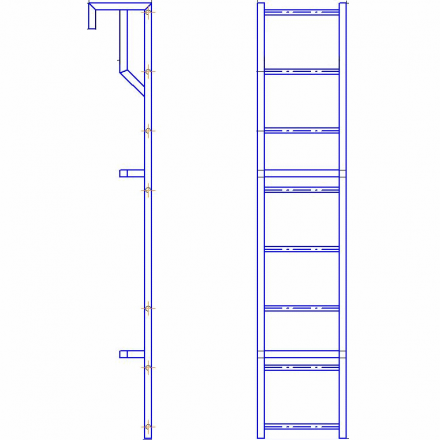 Лестница навесная алюминиевая для полувагонов УСЦ ЛНАп-2,0 купить в Магнитогорске
