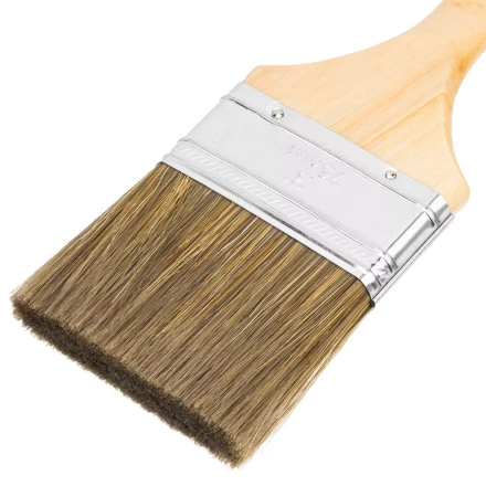 Кисть плоская &quot;Евро&quot; 3&quot;, смешанная щетина, деревянная ручка MTX 83081 купить в Магнитогорске