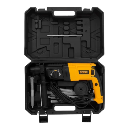 Перфоратор электрический RHH-800-26  SDS-plus 800 Вт 3 Дж  3 плюс 1 режим Denzel 26607 купить в Магнитогорске
