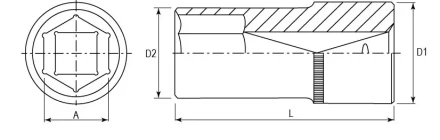 Головка торцевая глубокая 1/2&quot;DR 10 мм S04HD4110 Jonnesway 47233 купить в Магнитогорске