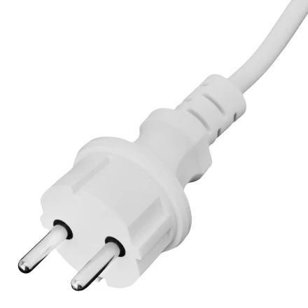 Шнур сетевой Denzel Energy Series, ПВС, 3 м, 2 x 1,5 мм, с неразборной вилкой, белый, 3 м, 37672 купить в Магнитогорске