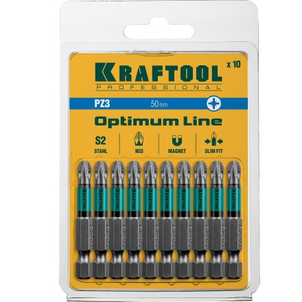 Биты KRAFTOOL OPTIMUM PZ 26124-3-50-10 купить в Магнитогорске
