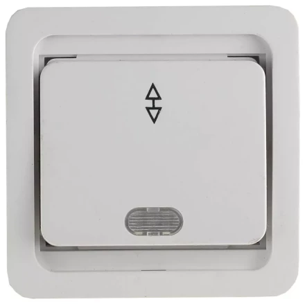 Выключатель СВЕТОЗАР &quot;ГАММА&quot; проходной одноклавишный, с подсветкой, цвет белый, 10А/~250В SV-54138-W купить в Магнитогорске