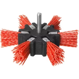 ЗУБР "ПРОФЕССИОНАЛ". Щетка дисковая "звезда" для дрели, нейлоновая проволока с абразивным покрытием, 100мм 35163-100_z02