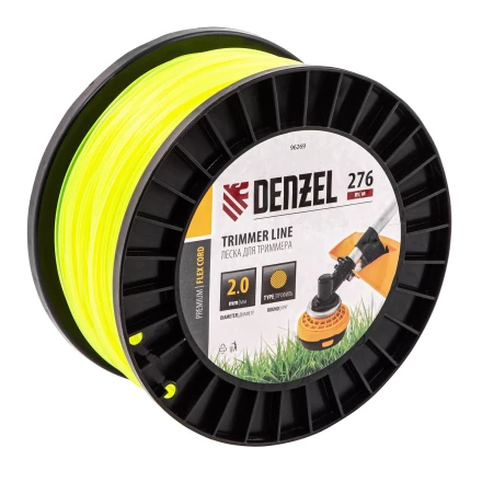 Леска для триммера круглая, 2,0мм х 276м, на DIN катушке FLEX CORD,  Denzel 96269 купить в Магнитогорске