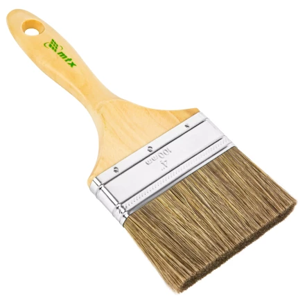Кисть плоская &quot;Евро&quot; 4&quot;, смешанная щетина, деревянная ручка MTX 83082 купить в Магнитогорске