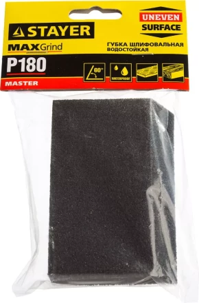 Губка шлифовальная STAYER &quot;MASTER&quot; угловая, зерно - оксид алюминия, Р180, 100 x 68 x 42 x 26 мм, средняя жесткость 3561-180 купить в Магнитогорске