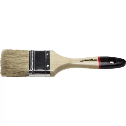 Кисть плоская STAYER &quot;UNIVERSAL-EURO&quot;, светлая натуральная щетина, деревянная ручка, 75мм 0102-075 купить в Магнитогорске
