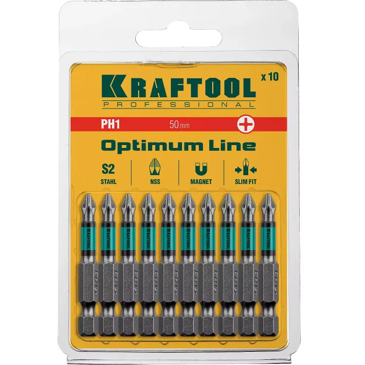 Биты KRAFTOOL OPTIMUM PH 26122-1-50-10 купить в Магнитогорске