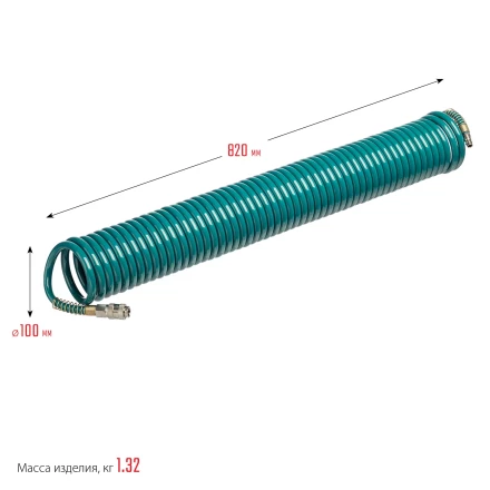 Воздушный спиральный шланг KRAFTOOL с фитингами рапид 8х12 мм 06590-15 купить в Магнитогорске