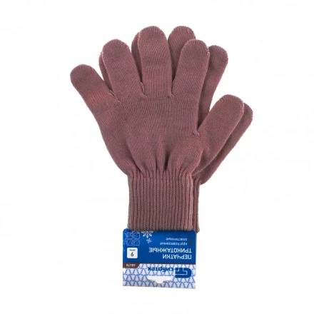 Перчатки трикотажные акрил коралл двойная манжета Россия Сибртех 68678 купить в Магнитогорске