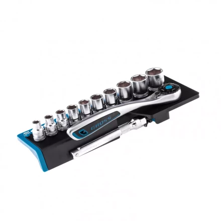 Набор торцевых головок трещотка 120 зубьев 12 предметов 3/8&quot; CrV Gross 14139 купить в Магнитогорске